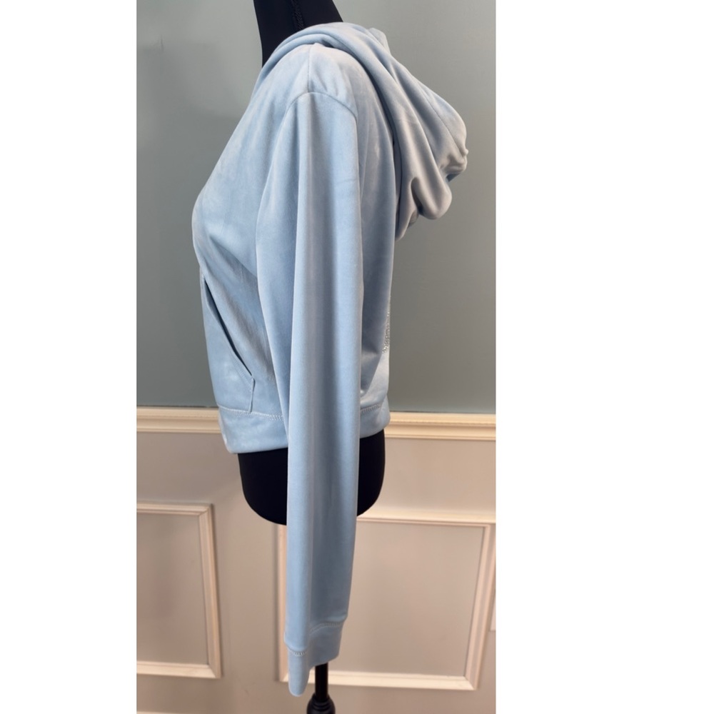 NWT Juicy Couture Velour Track Suit Pants Hooded Jacket Bling Sz Large New $199 - Picture 13 of 16